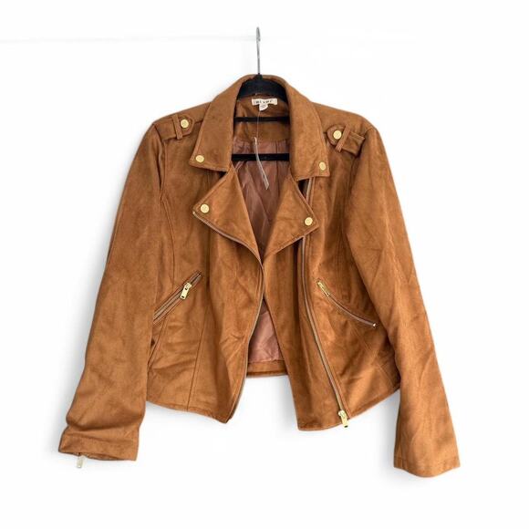 Francescas brown suede moto jacket - Picture 1 of 4